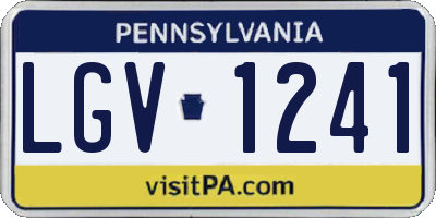 PA license plate LGV1241