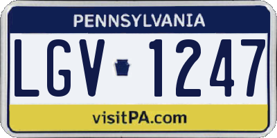 PA license plate LGV1247