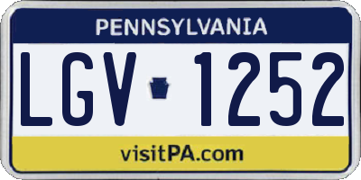 PA license plate LGV1252