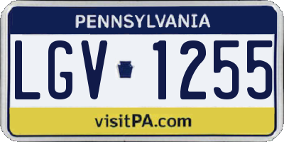 PA license plate LGV1255