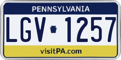 PA license plate LGV1257