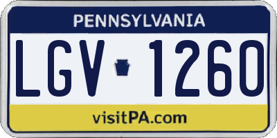 PA license plate LGV1260