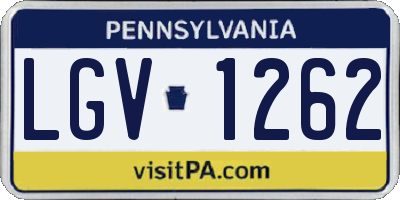 PA license plate LGV1262