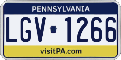 PA license plate LGV1266