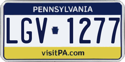 PA license plate LGV1277
