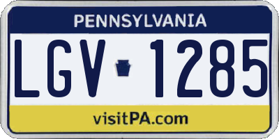 PA license plate LGV1285