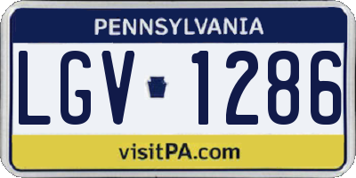 PA license plate LGV1286