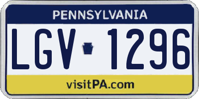 PA license plate LGV1296