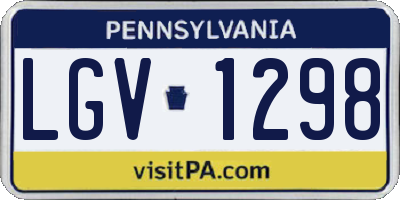 PA license plate LGV1298