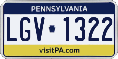 PA license plate LGV1322