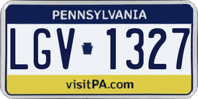 PA license plate LGV1327