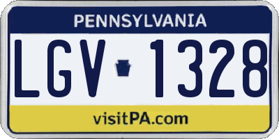 PA license plate LGV1328