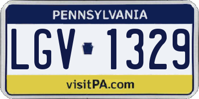 PA license plate LGV1329
