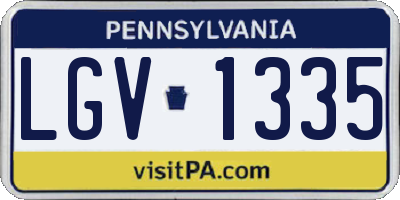 PA license plate LGV1335