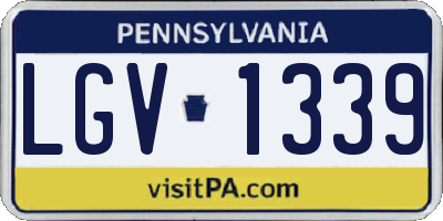PA license plate LGV1339