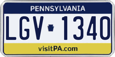 PA license plate LGV1340