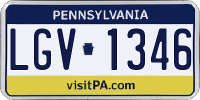 PA license plate LGV1346