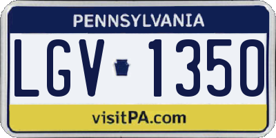 PA license plate LGV1350