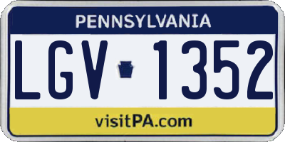PA license plate LGV1352