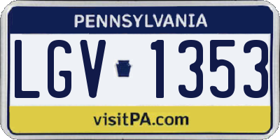 PA license plate LGV1353