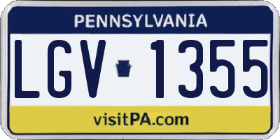 PA license plate LGV1355