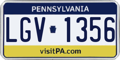 PA license plate LGV1356