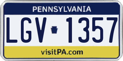 PA license plate LGV1357