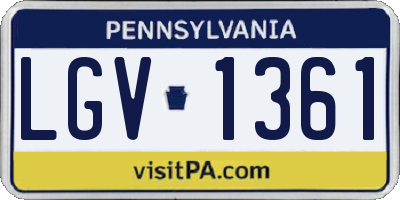 PA license plate LGV1361