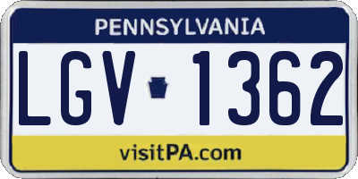 PA license plate LGV1362