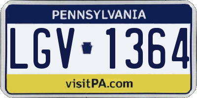 PA license plate LGV1364