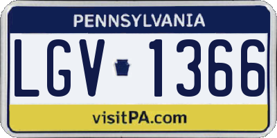 PA license plate LGV1366