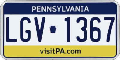 PA license plate LGV1367