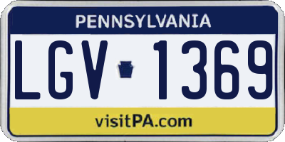 PA license plate LGV1369