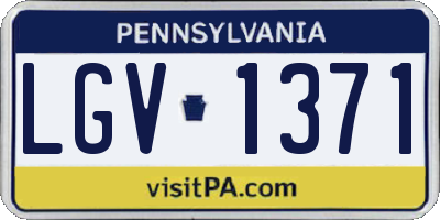PA license plate LGV1371