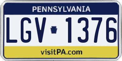 PA license plate LGV1376