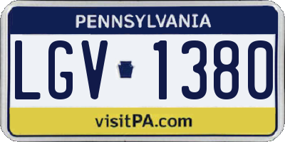 PA license plate LGV1380