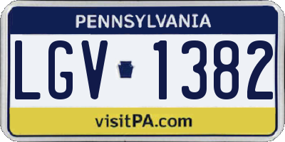 PA license plate LGV1382