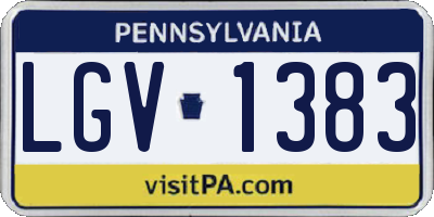 PA license plate LGV1383