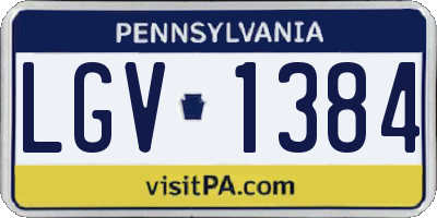 PA license plate LGV1384