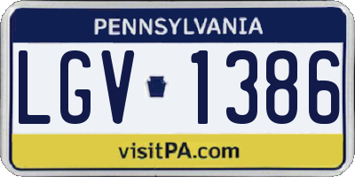 PA license plate LGV1386