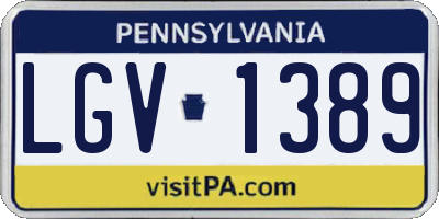 PA license plate LGV1389