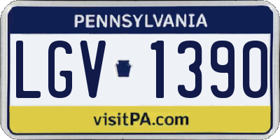 PA license plate LGV1390