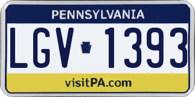 PA license plate LGV1393
