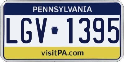 PA license plate LGV1395