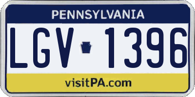 PA license plate LGV1396