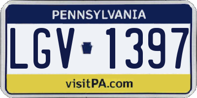 PA license plate LGV1397