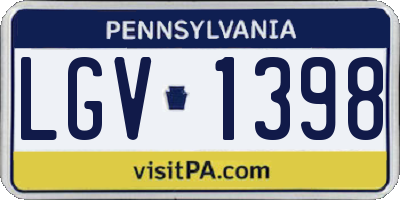 PA license plate LGV1398