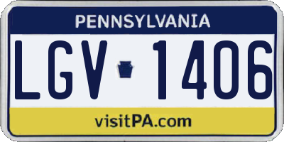PA license plate LGV1406