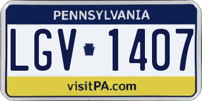 PA license plate LGV1407