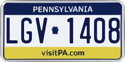 PA license plate LGV1408